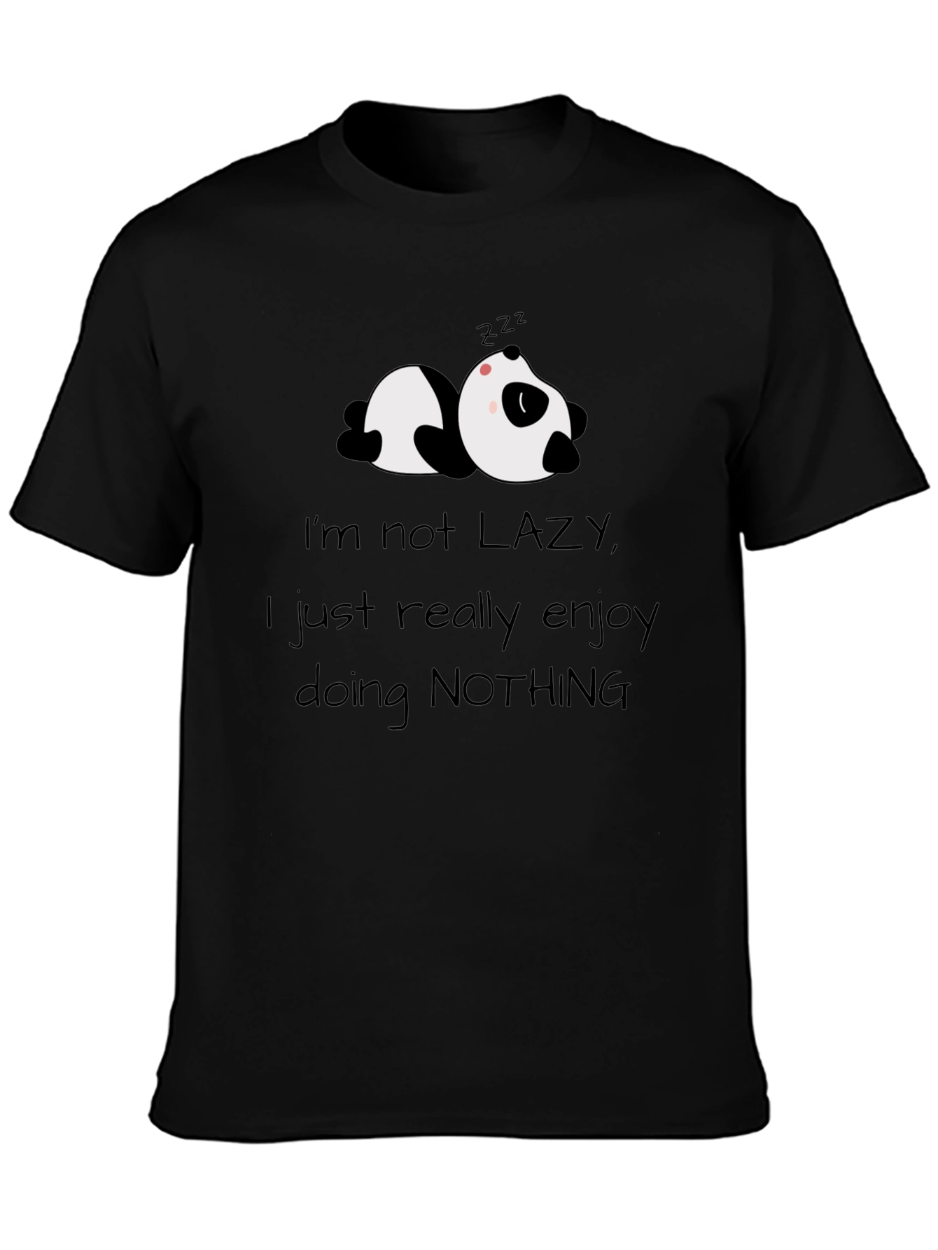 Funny Panda Lazy Graphic Novelty T-Shirt