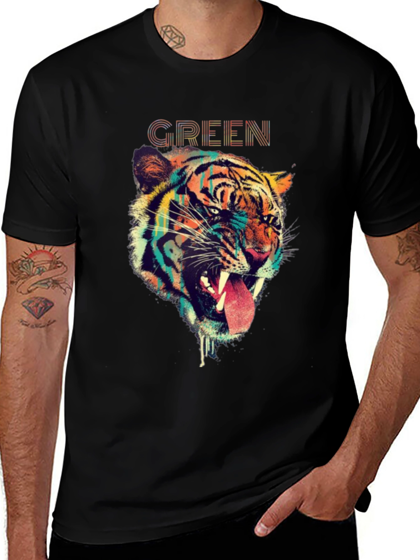 Tiger Graphic Print T-Shirt - Bold Animal Design