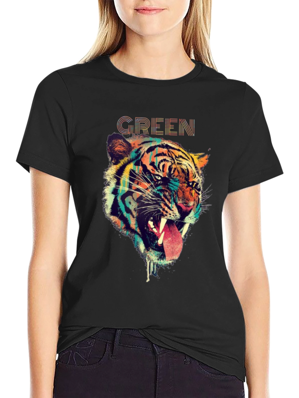 Tiger Graphic Print T-Shirt - Bold Animal Design