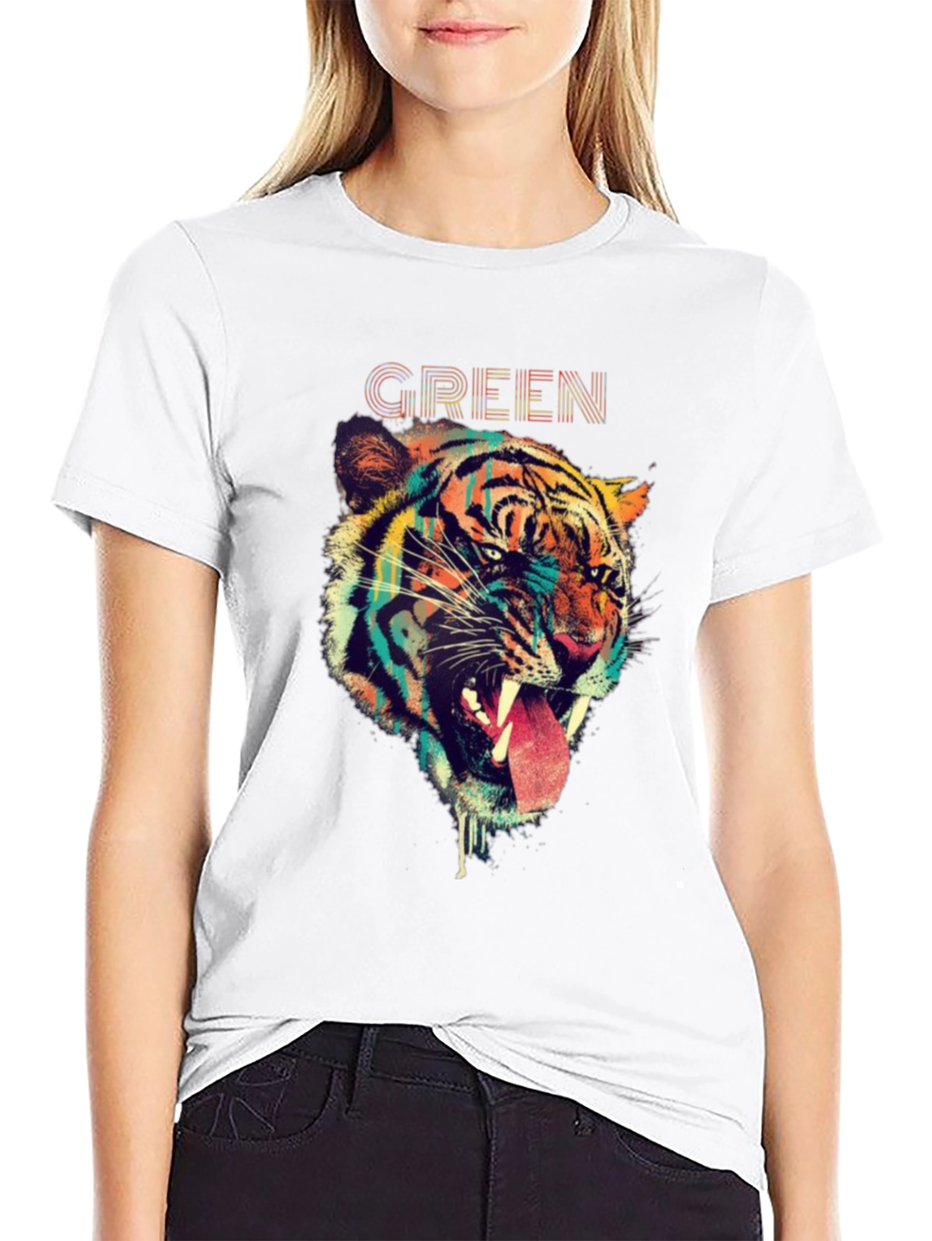 Tiger Graphic Print T-Shirt - Bold Animal Design
