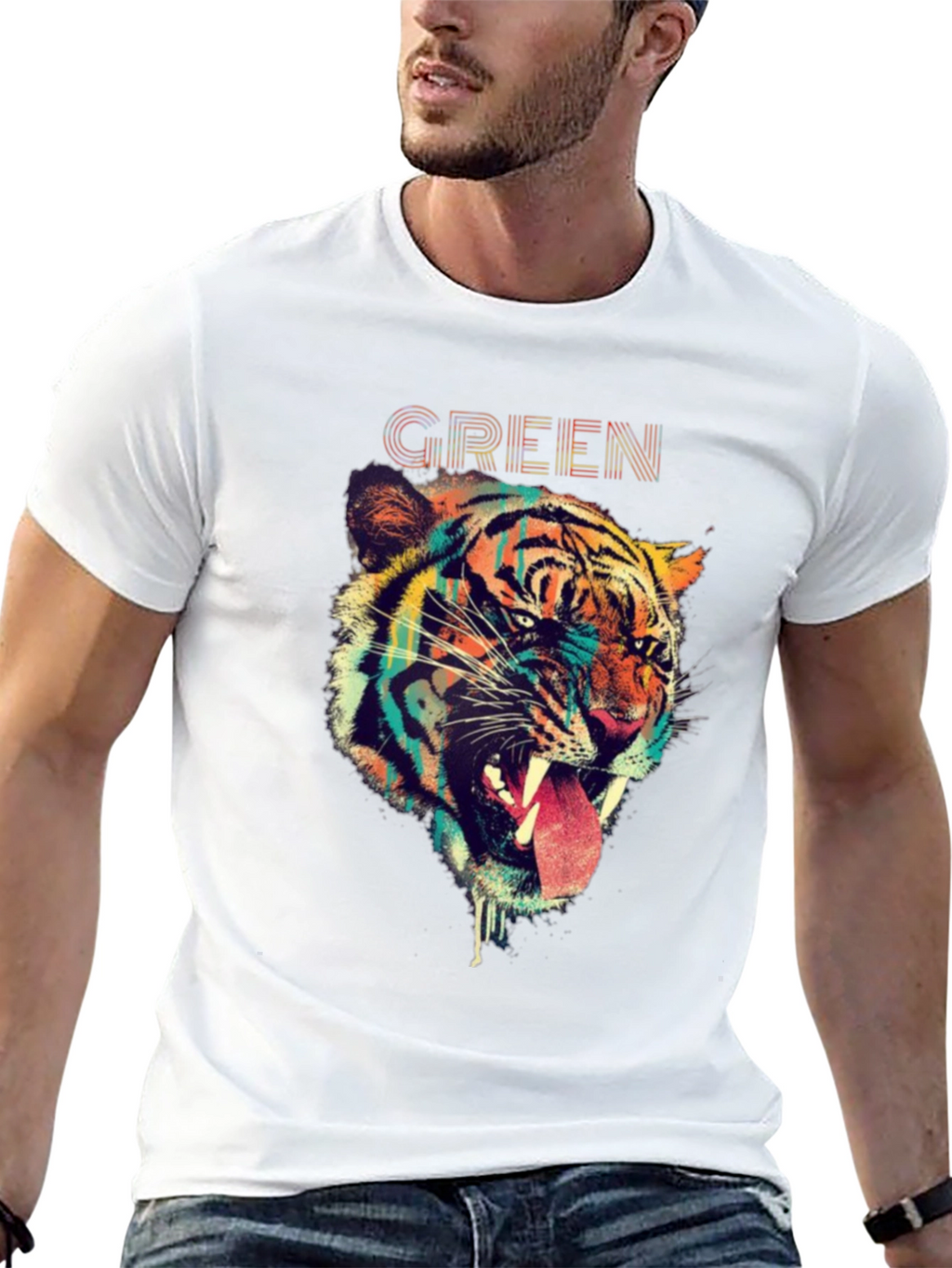 Tiger Graphic Print T-Shirt - Bold Animal Design