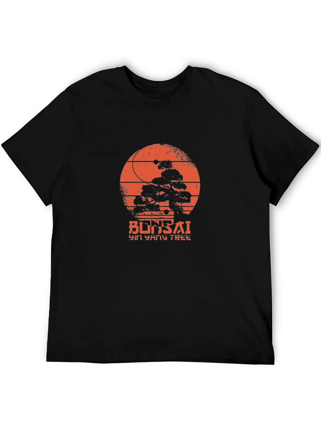 Bonsai Yin Yang Tree Graphic Tee - Black
