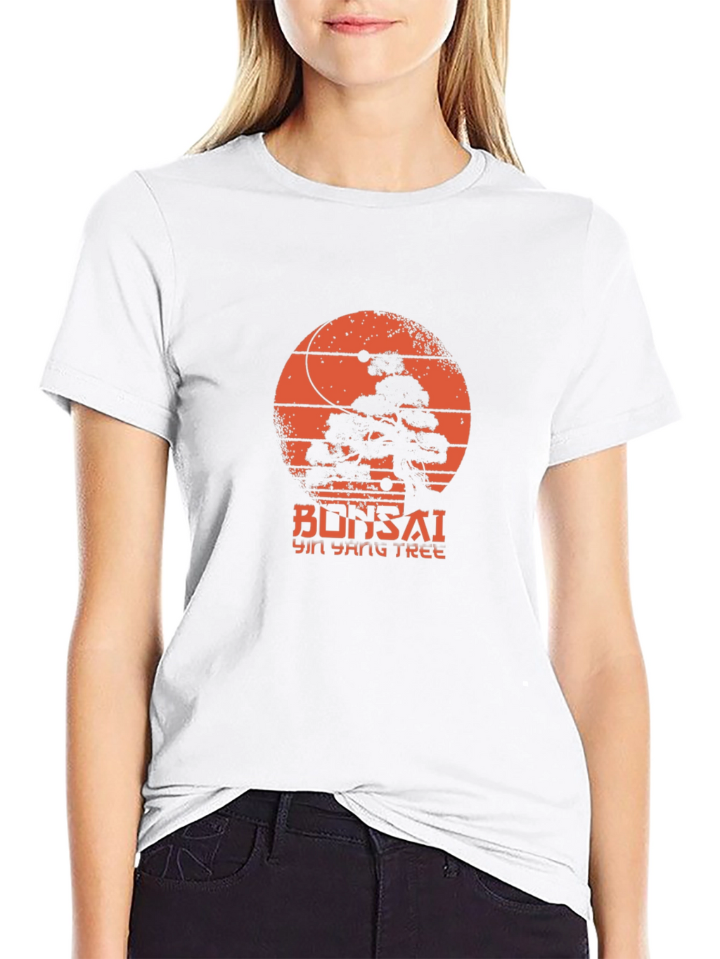 Bonsai Yin Yang Tree Graphic Tee - Black