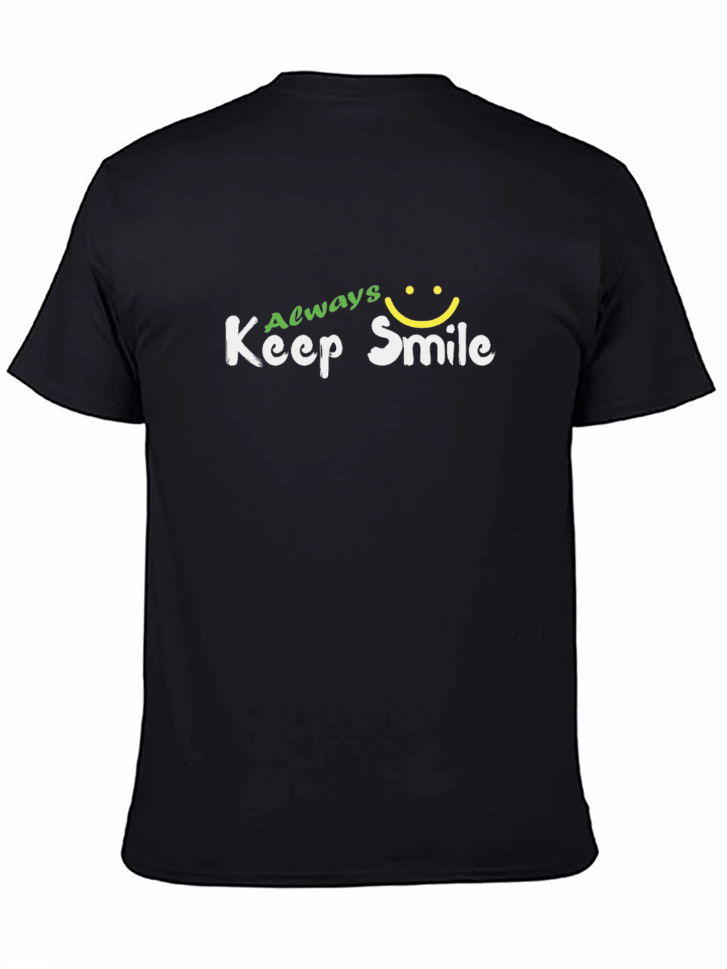 Always Keep Smile Graphic Black T-Shirt