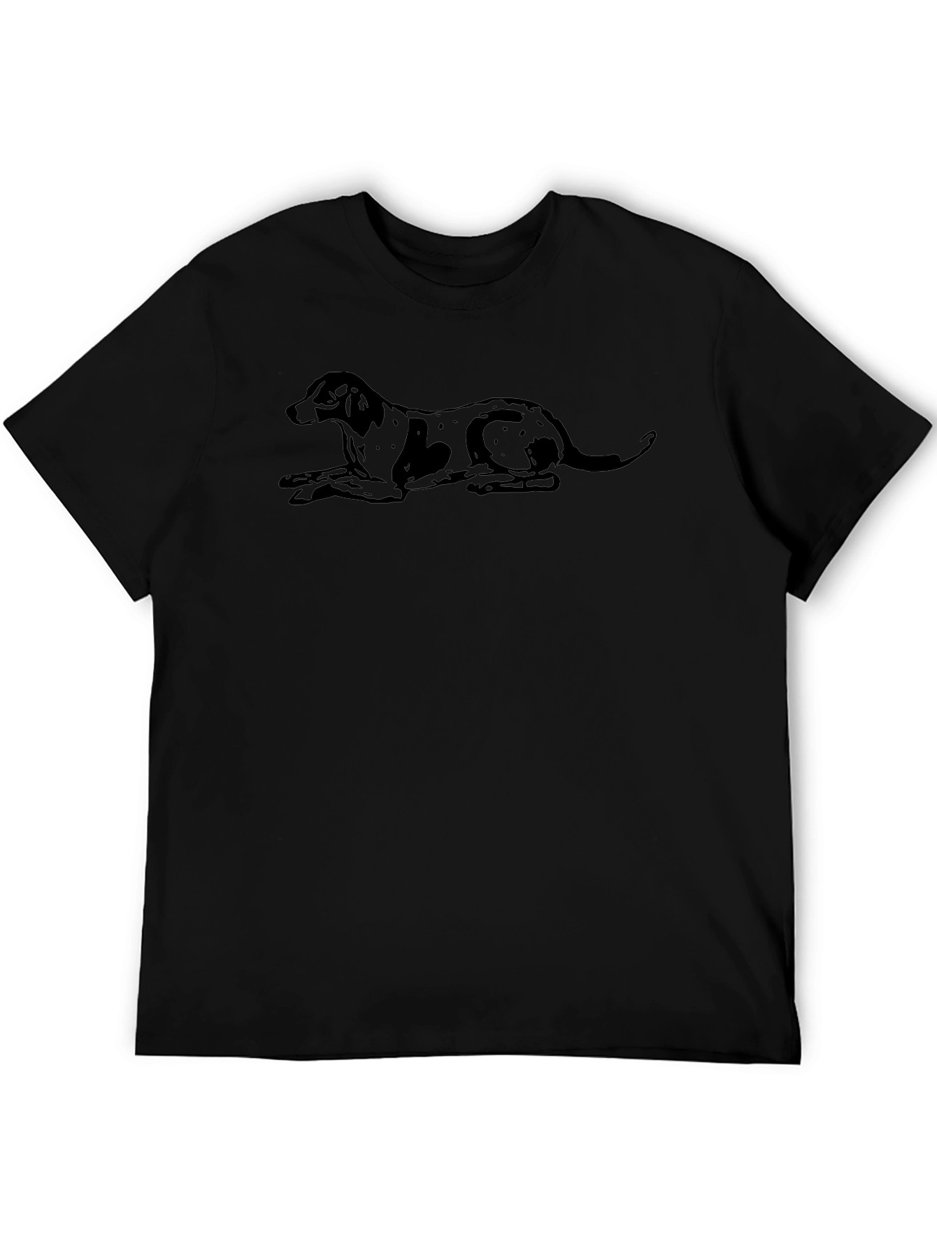 Dog Graphic Print Black T-Shirt