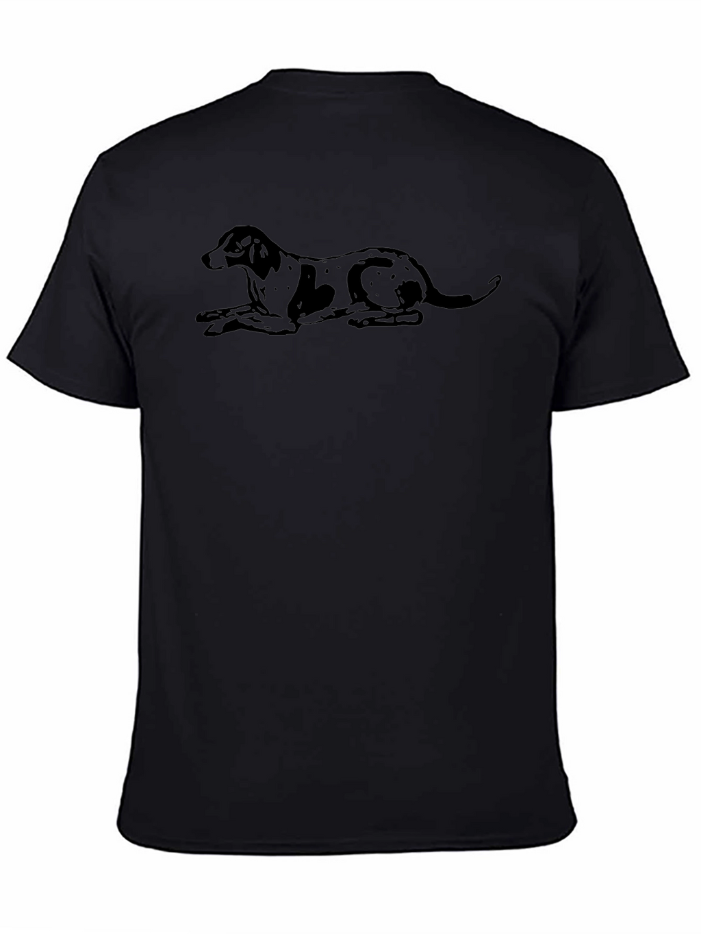 Dog Graphic Print Black T-Shirt