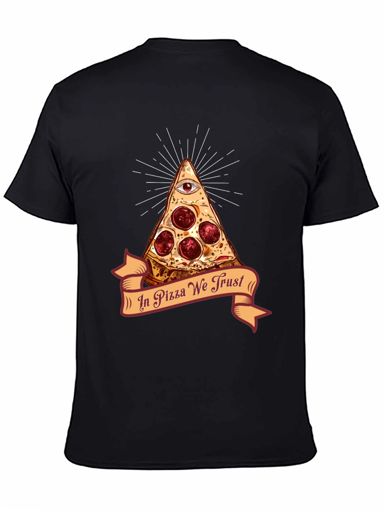 Pizza Illuminati T-Shirt - In Pizza We Trust Funny Tee