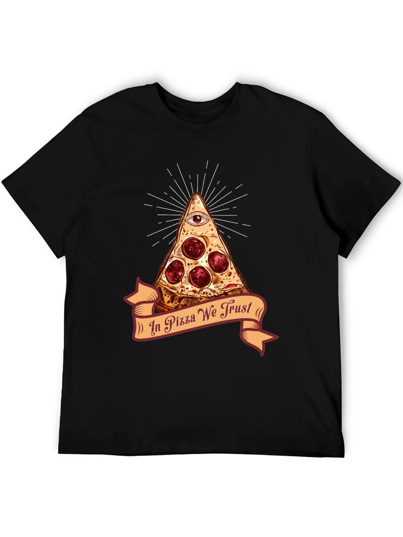 Pizza Illuminati T-Shirt - In Pizza We Trust Funny Tee