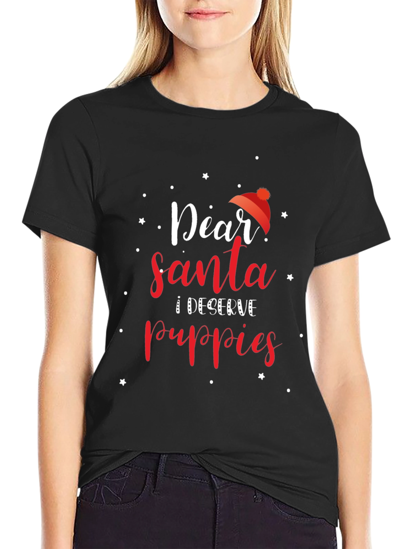 Dear Santa I Deserve Puppies Christmas T-Shirt