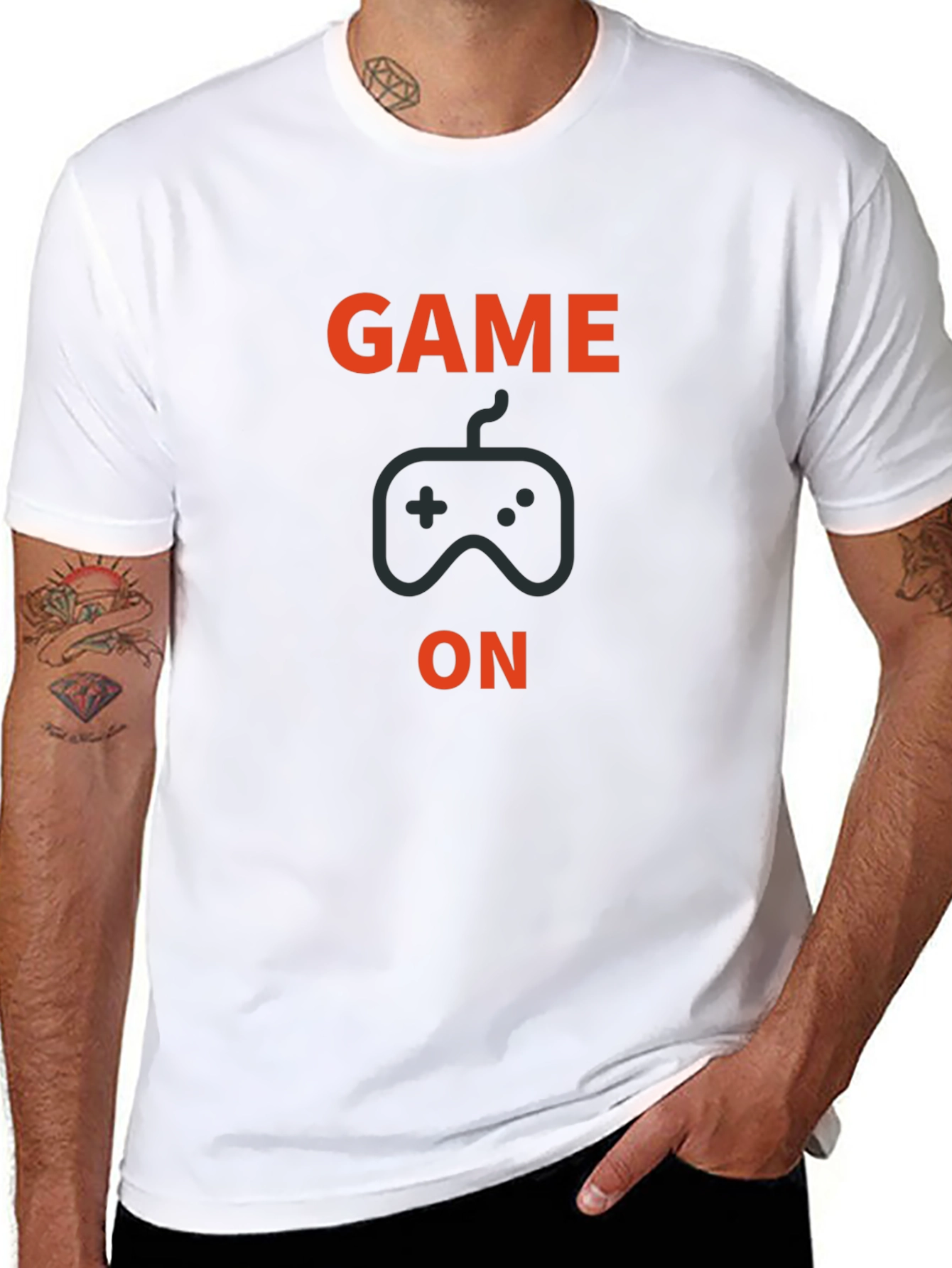 Game On Graphic Print Crew Neck T-Shirt