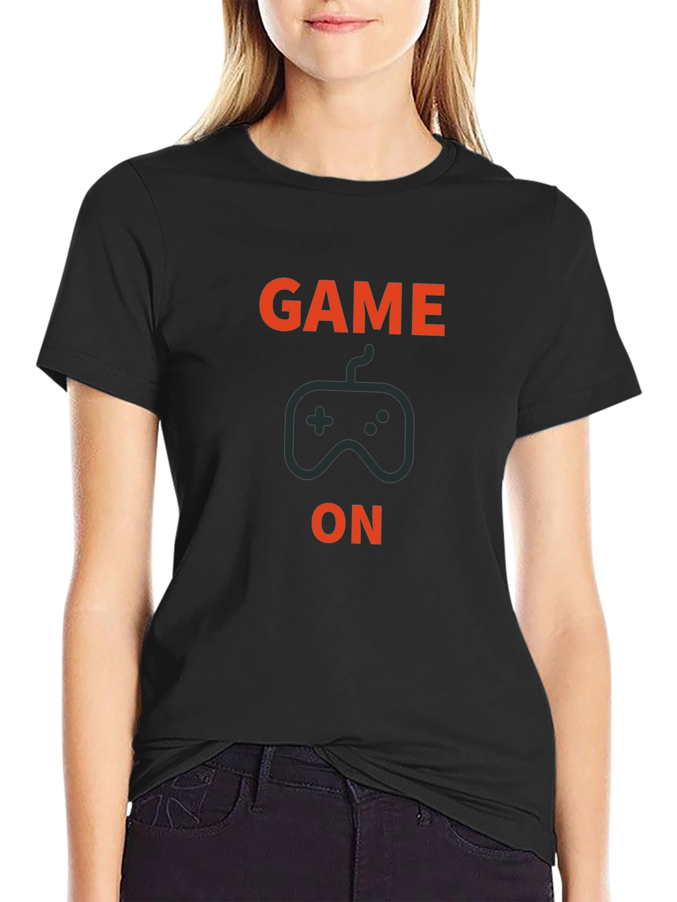 Game On Graphic Print Crew Neck T-Shirt