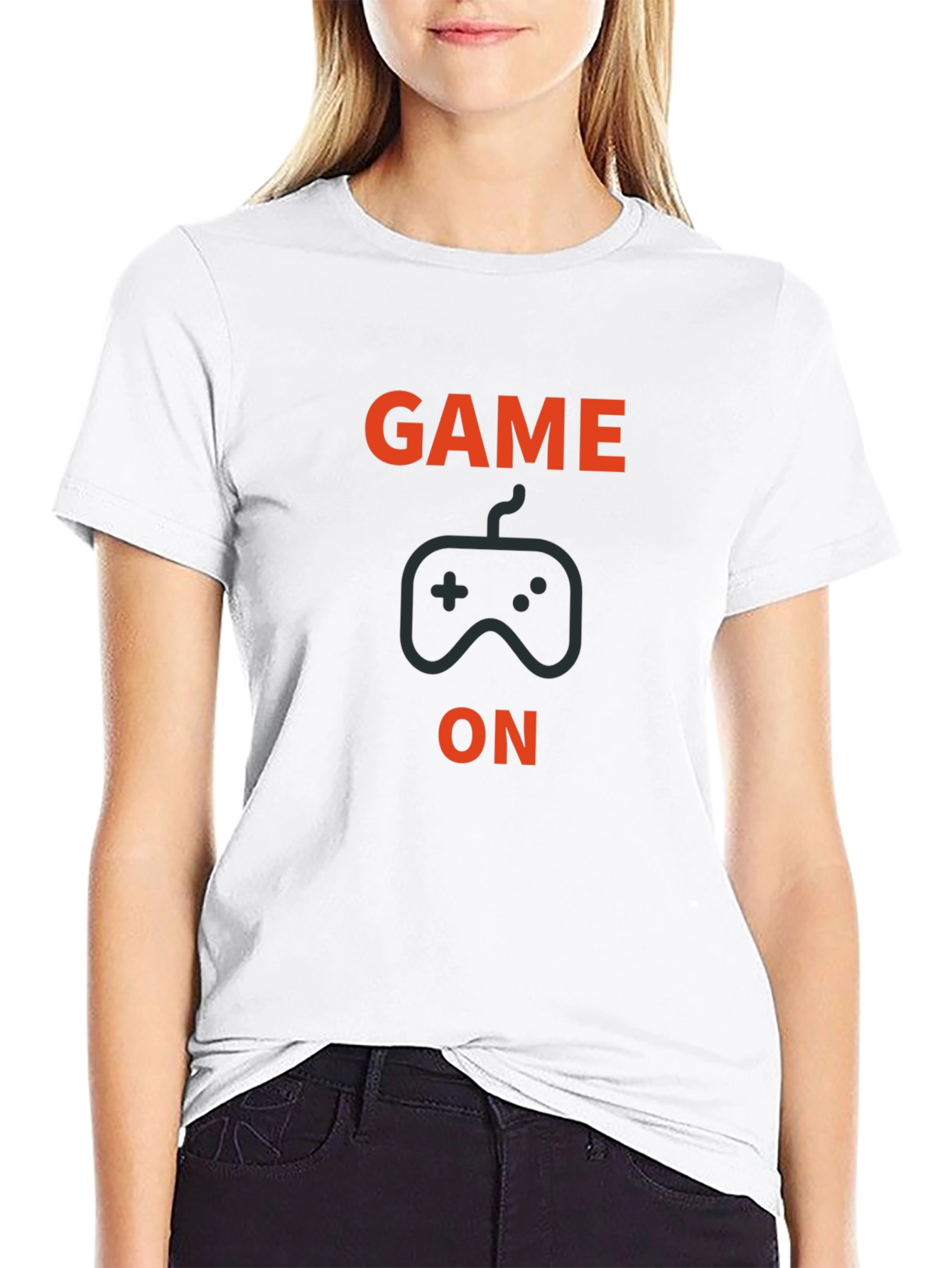 Game On Graphic Print Crew Neck T-Shirt