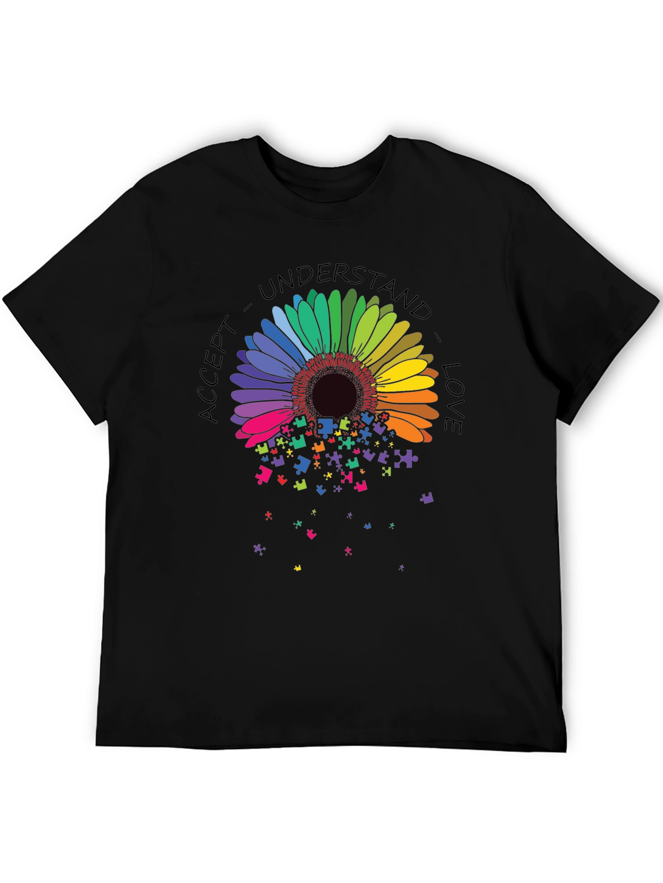 Autism Awareness Sunflower Puzzle Piece T-Shirt