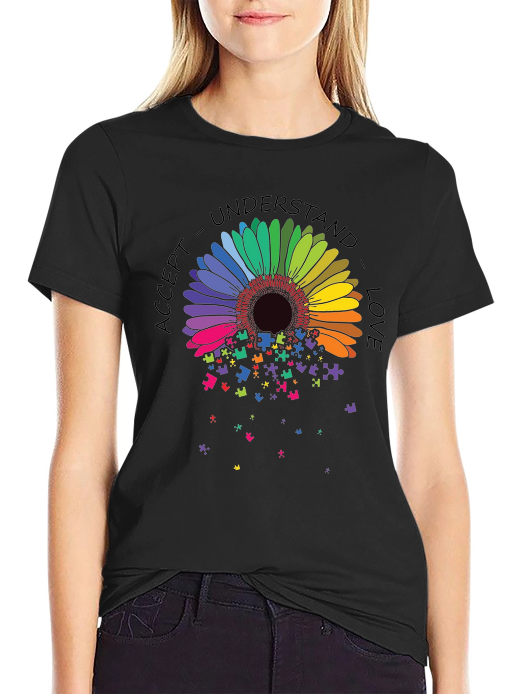 Autism Awareness Sunflower Puzzle Piece T-Shirt