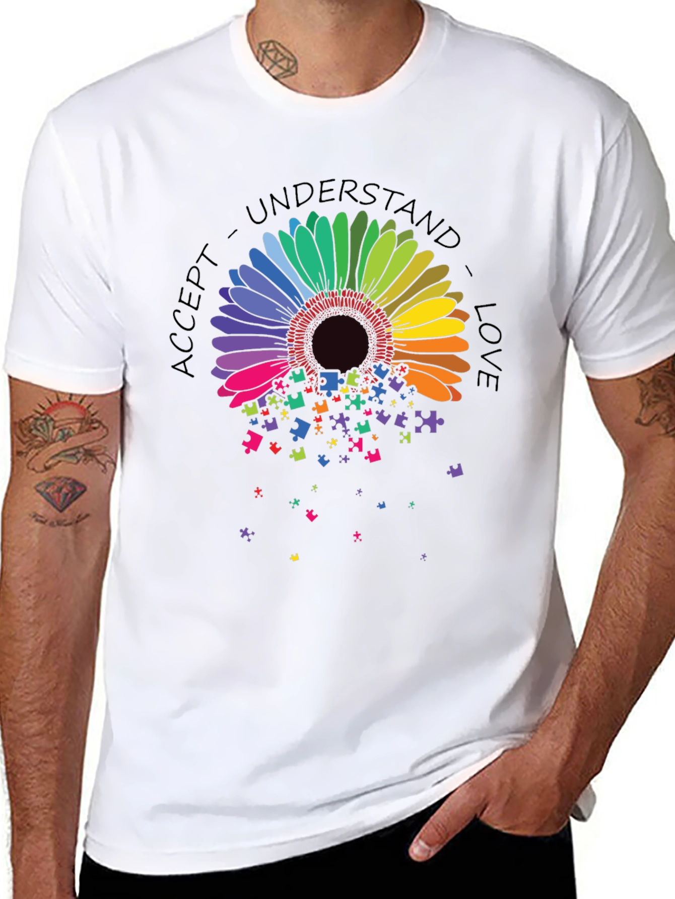 Autism Awareness Sunflower Puzzle Piece T-Shirt
