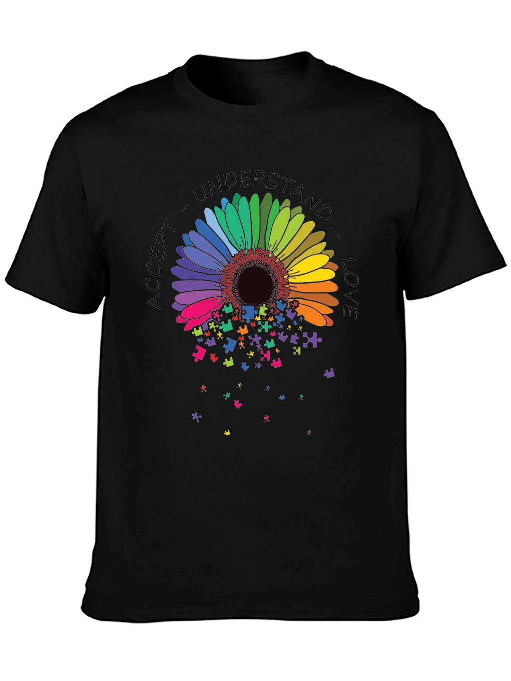 Autism Awareness Sunflower Puzzle Piece T-Shirt