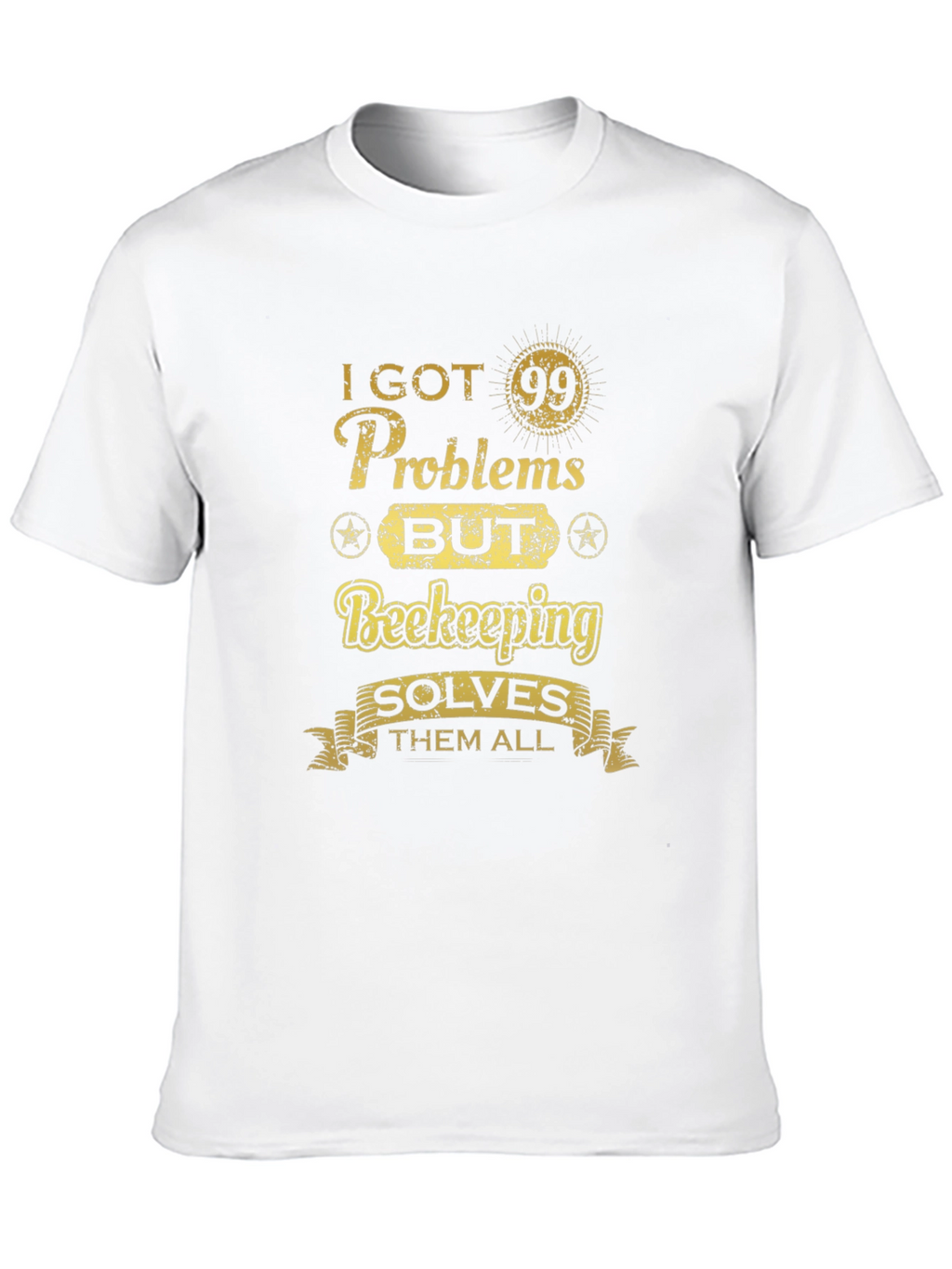 Beekeeping Solves All T-Shirt - Mens Black Tee