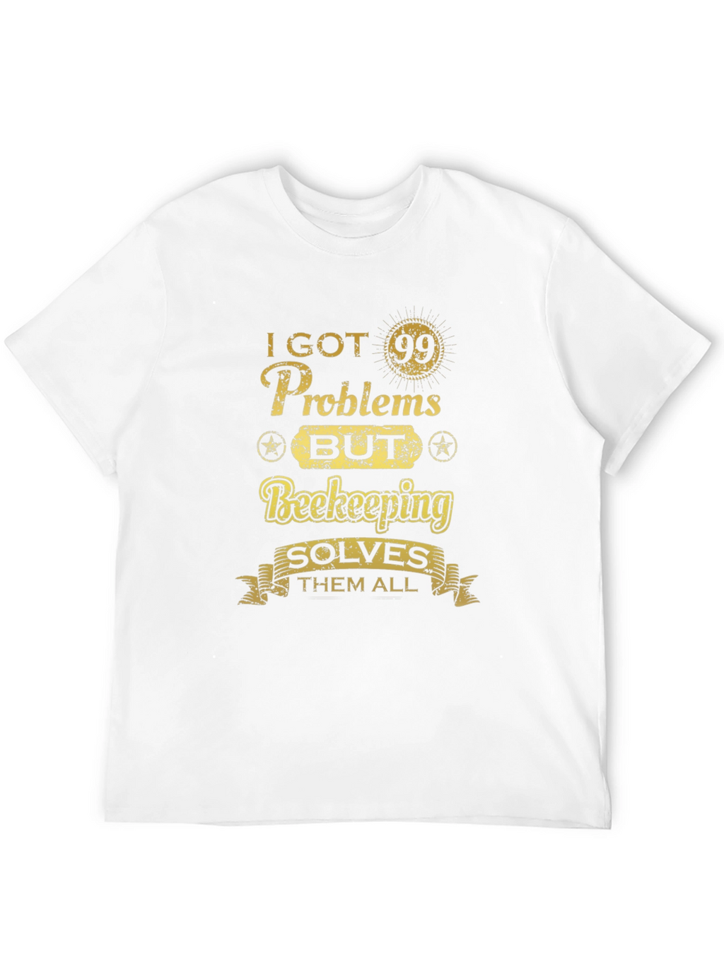 Beekeeping Solves All T-Shirt - Mens Black Tee