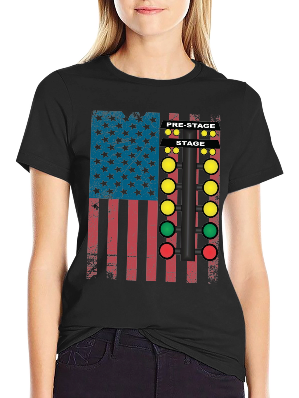 Drag Racing Christmas Tree Flag T-Shirt