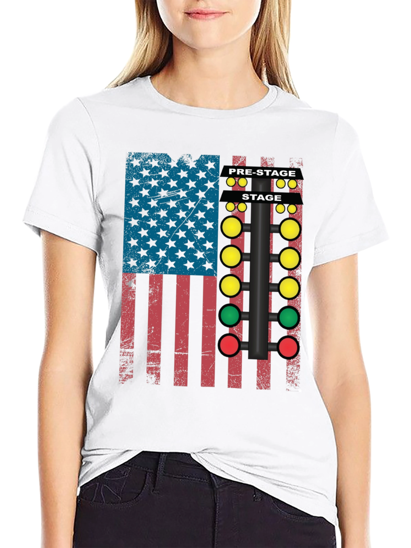 Drag Racing Christmas Tree Flag T-Shirt