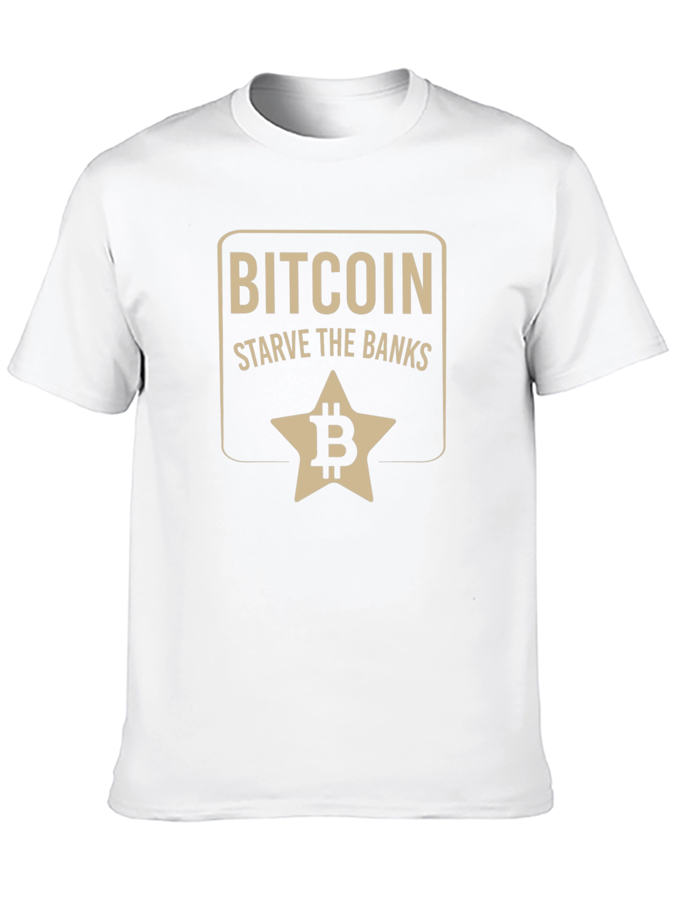 Bitcoin Starve the Banks Graphic T-Shirt