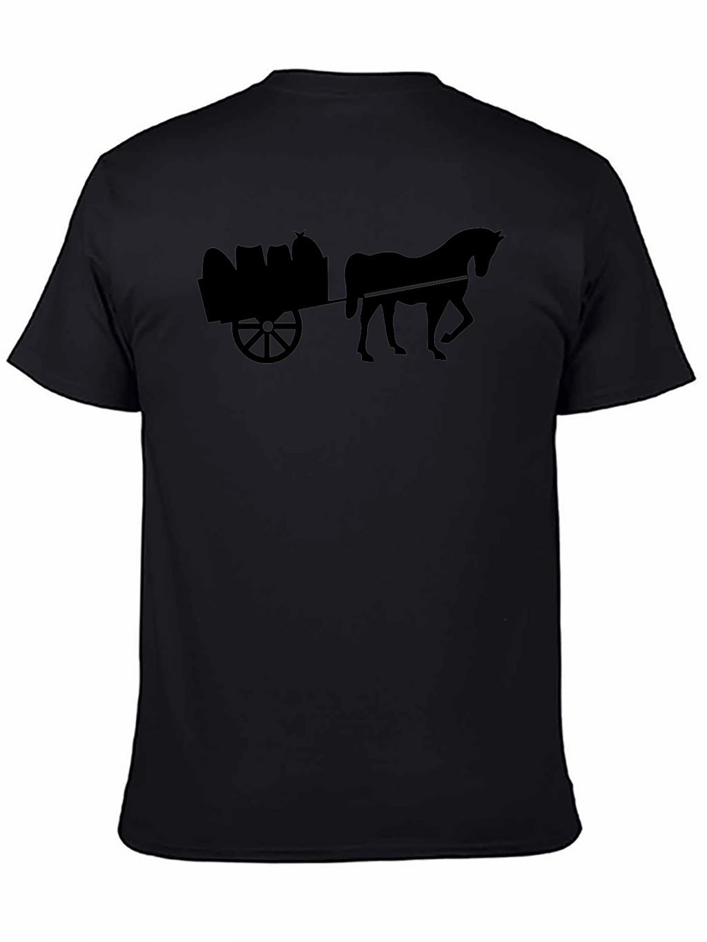 Horse & Cart Black T-Shirt - Equestrian Style