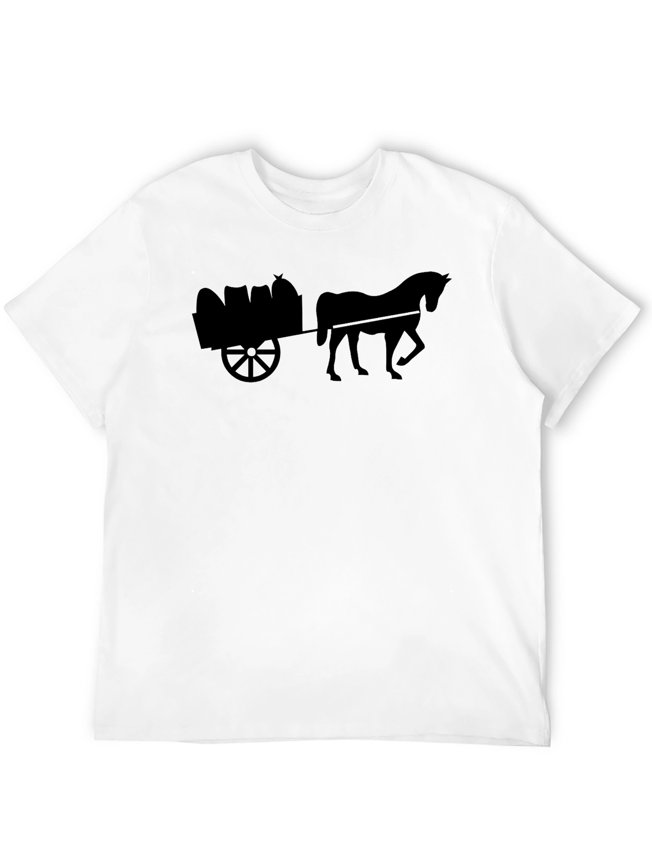 Horse & Cart Black T-Shirt - Equestrian Style