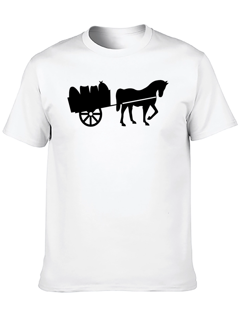 Horse & Cart Black T-Shirt - Equestrian Style