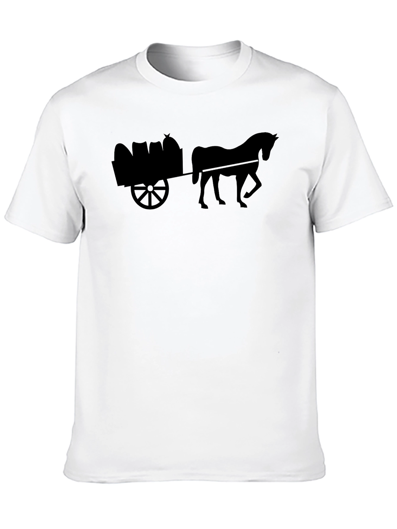 Horse & Cart Black T-Shirt - Equestrian Style