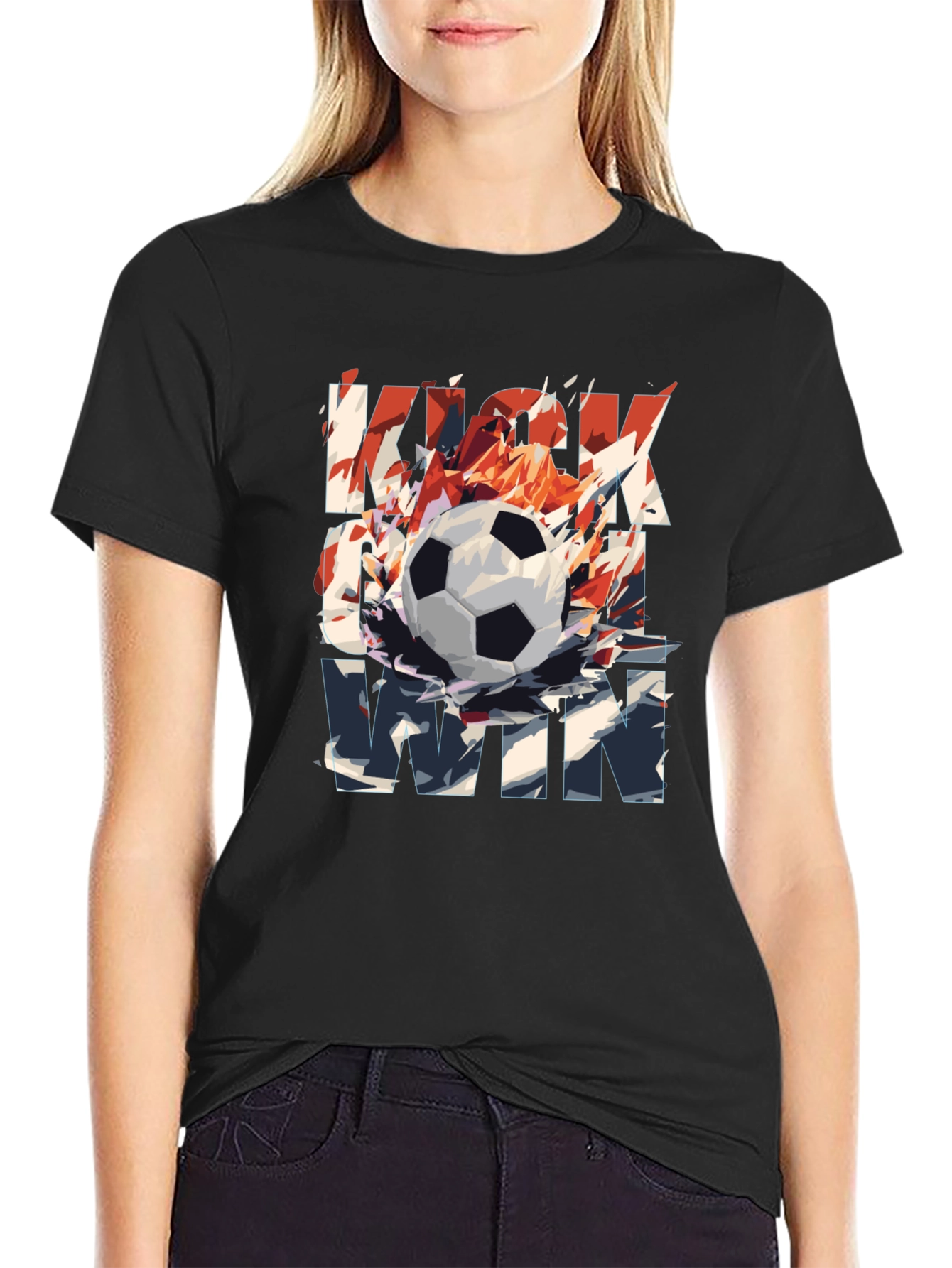 Kick It To Win T-Shirt - Soccer Ball Graphic Tee