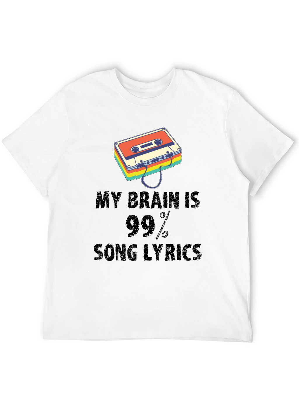 Music Lover Graphic Tee - Song Lyrics Brain
