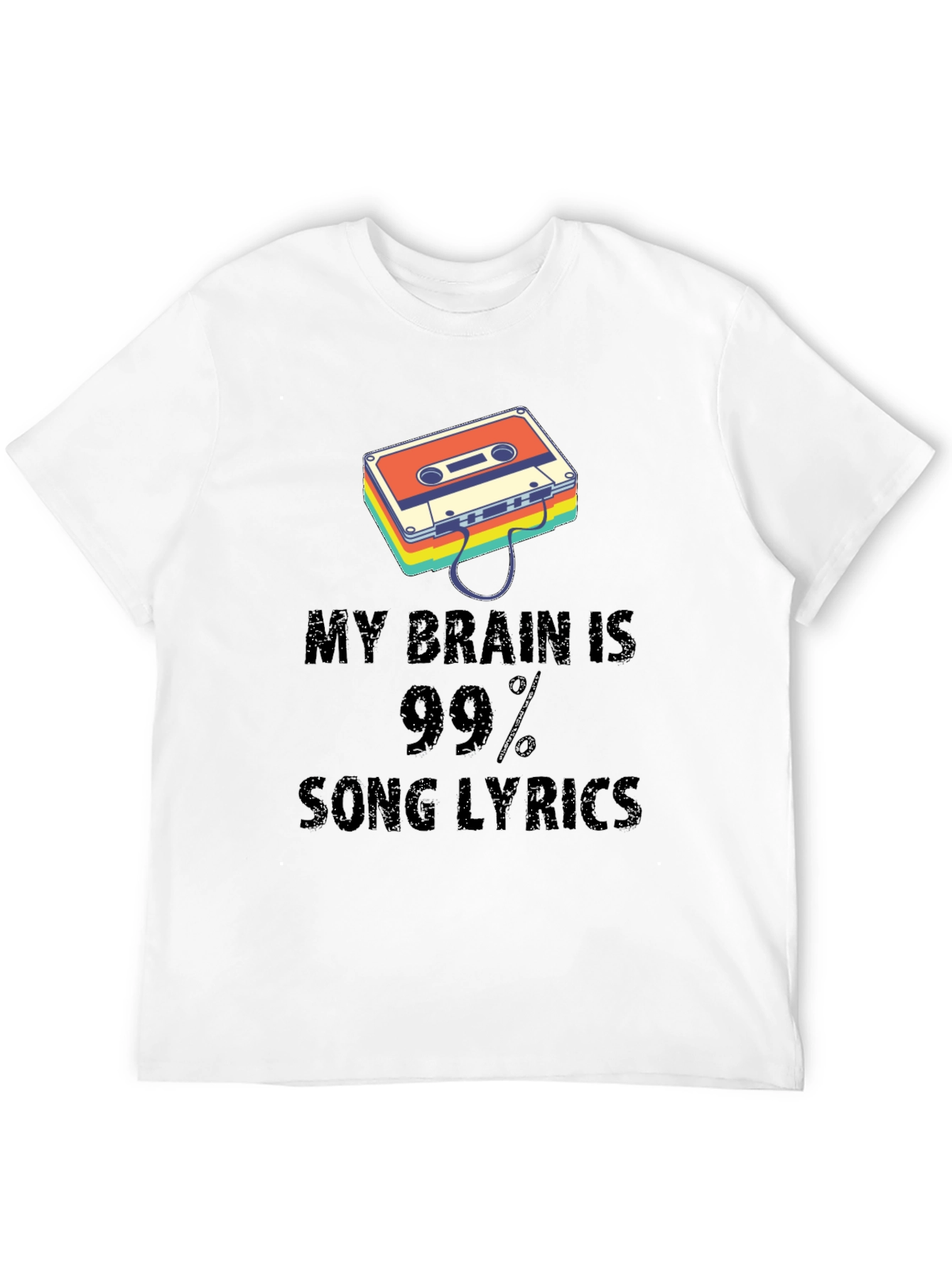 Music Lover Graphic Tee - Song Lyrics Brain