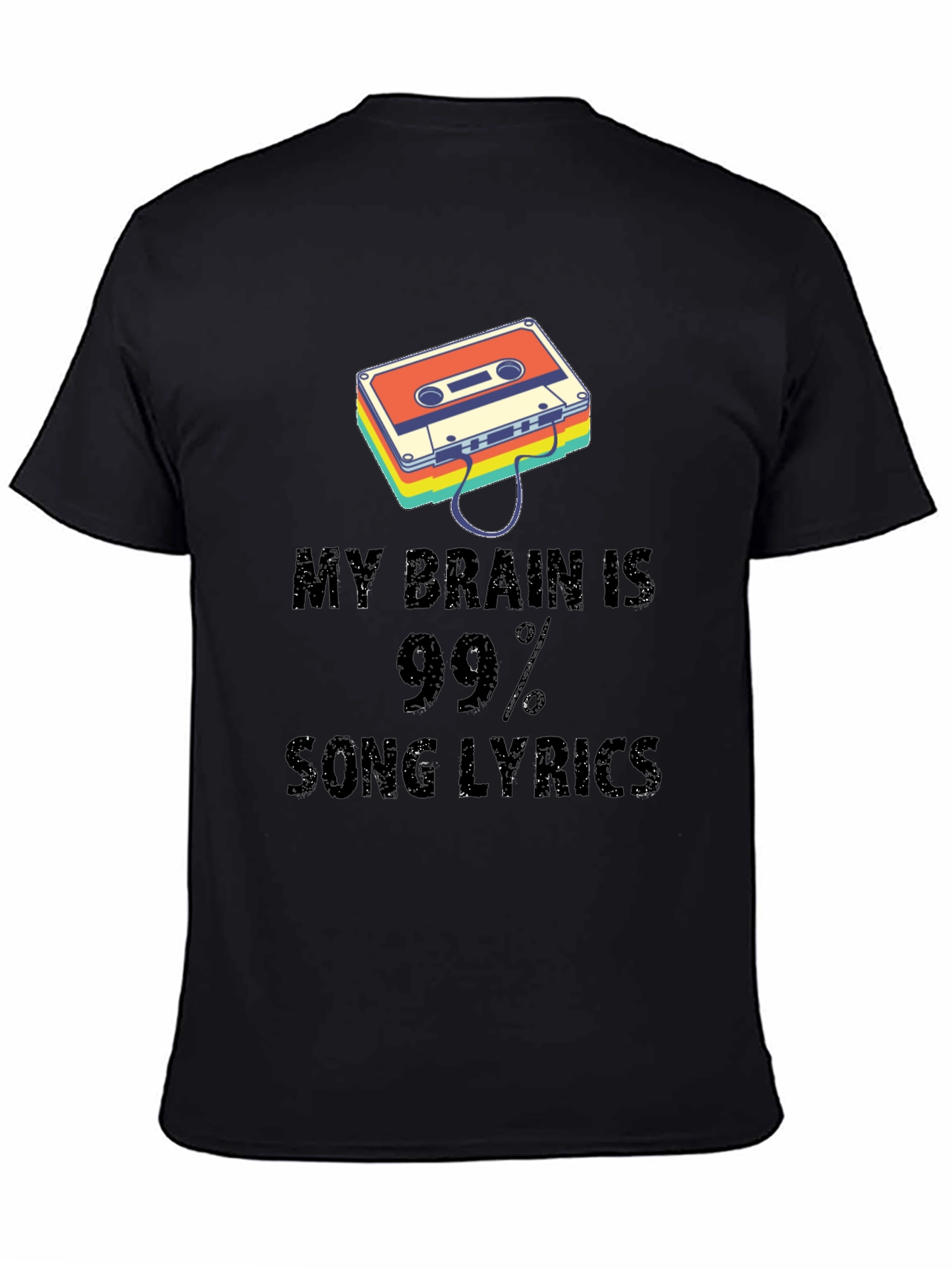 Music Lover Graphic Tee - Song Lyrics Brain