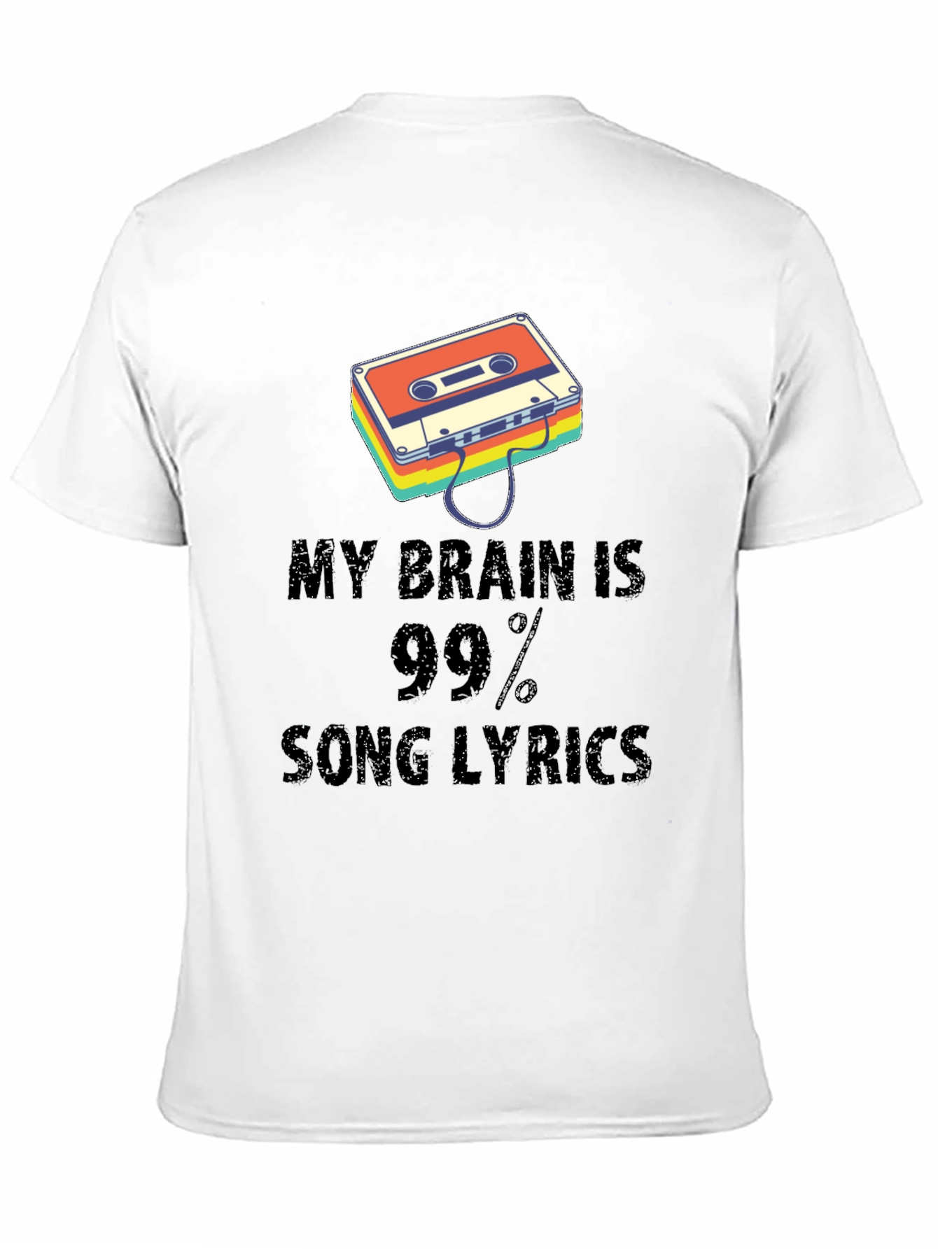 Music Lover Graphic Tee - Song Lyrics Brain