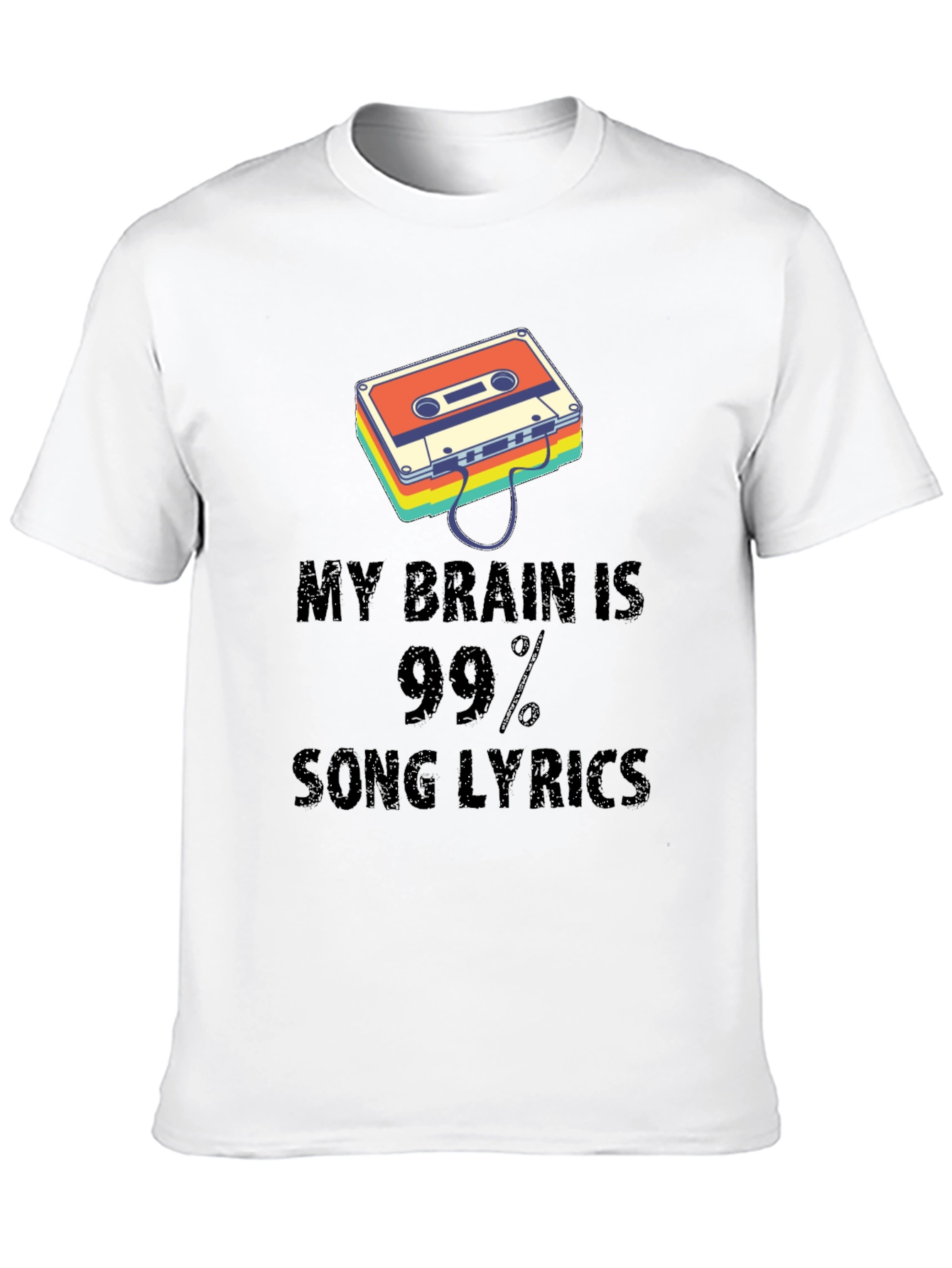 Music Lover Graphic Tee - Song Lyrics Brain