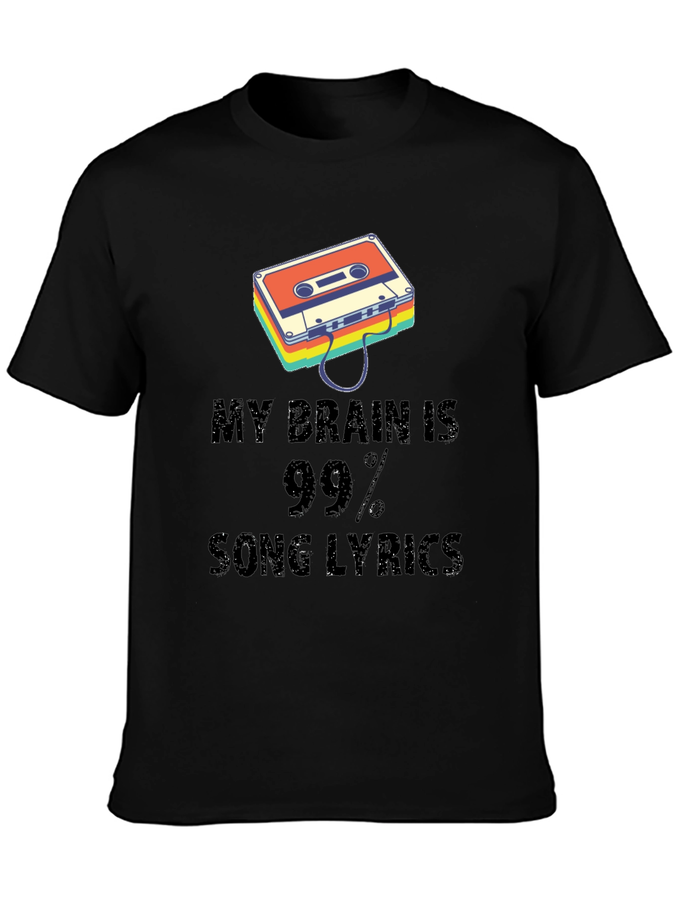 Music Lover Graphic Tee - Song Lyrics Brain