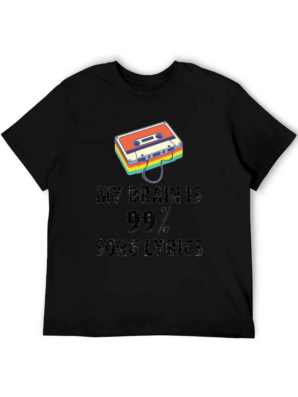 Music Lover Graphic Tee - Song Lyrics Brain