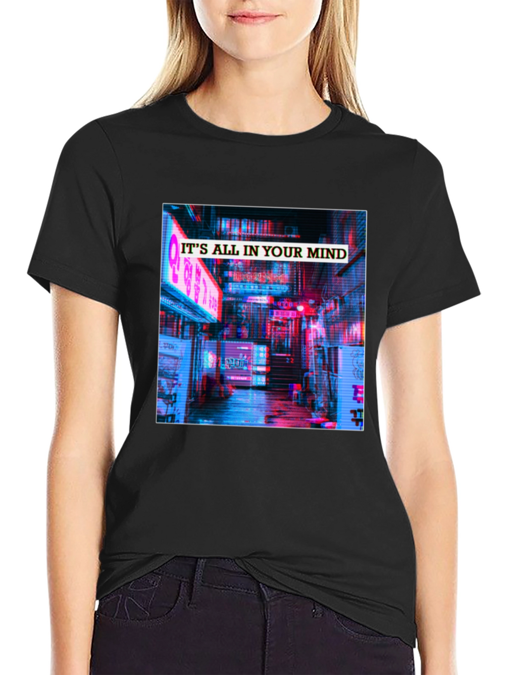 Its All In Your Mind T-Shirt - Neon Cityscape