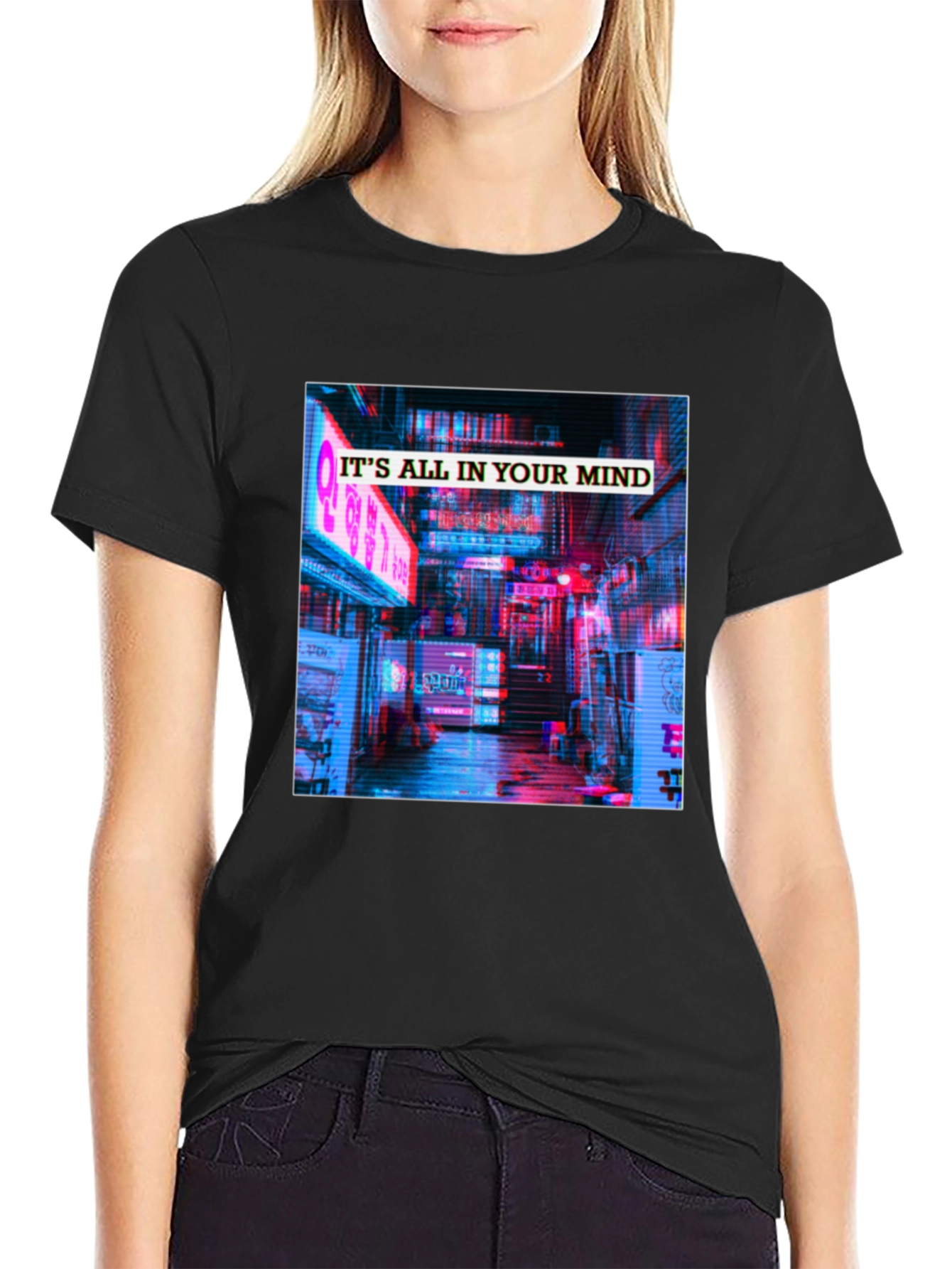 Its All In Your Mind T-Shirt - Neon Cityscape