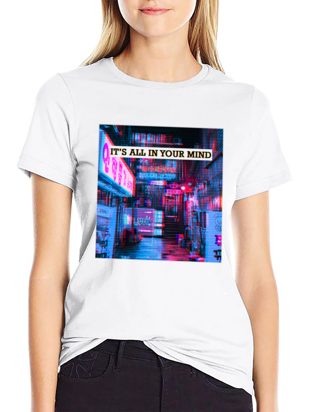 Its All In Your Mind T-Shirt - Neon Cityscape
