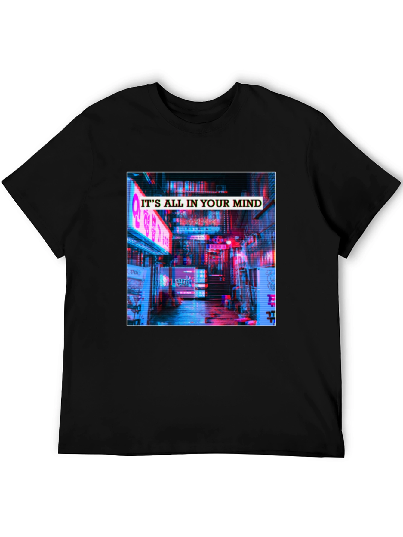 Its All In Your Mind T-Shirt - Neon Cityscape
