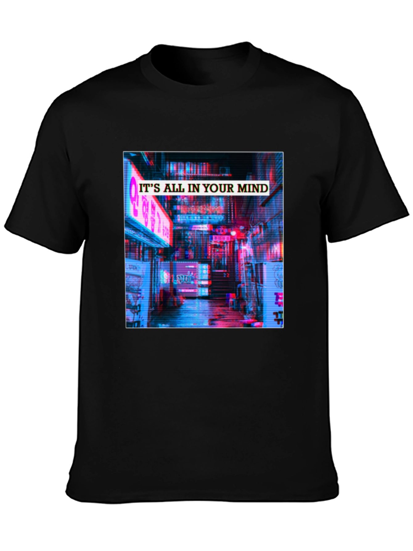 Its All In Your Mind T-Shirt - Neon Cityscape