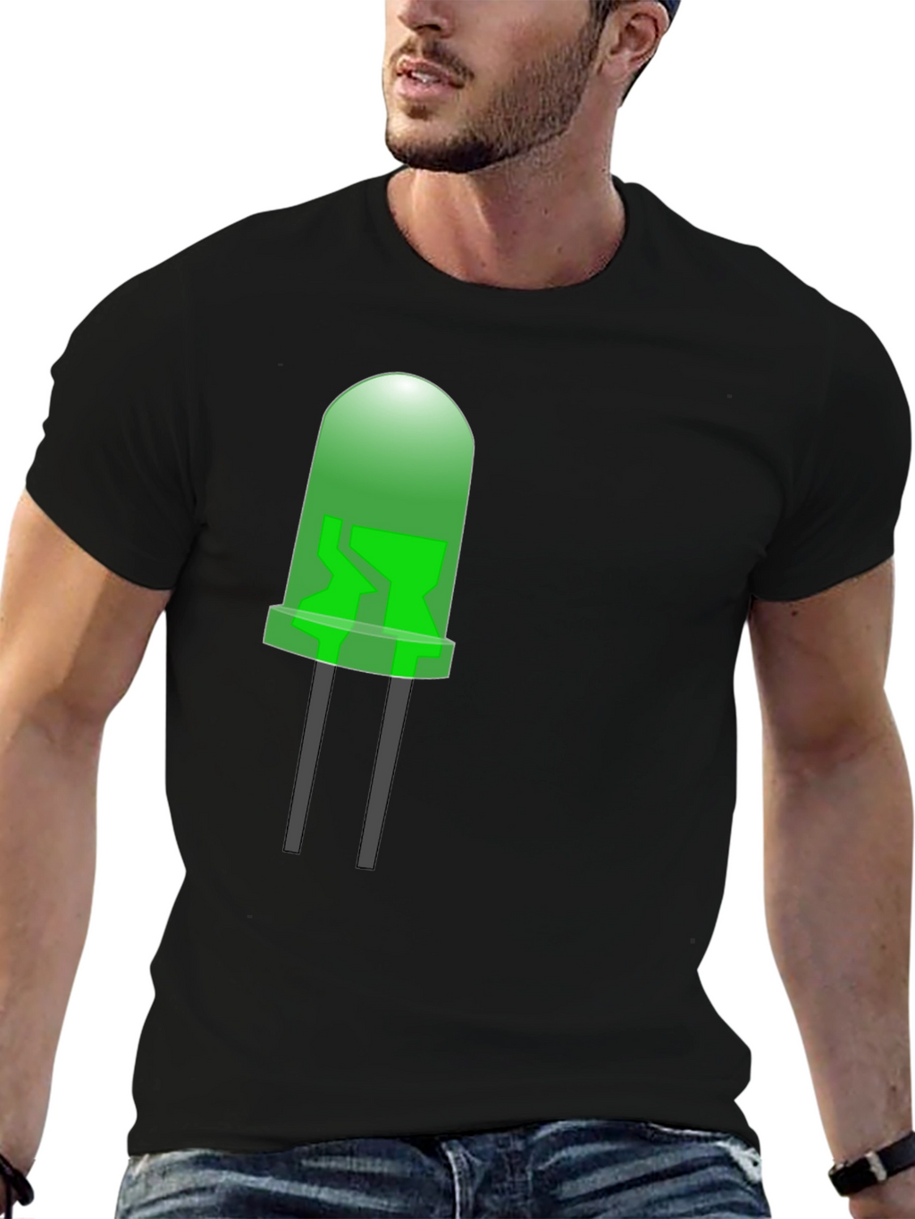 LED Graphic T-Shirt - Black