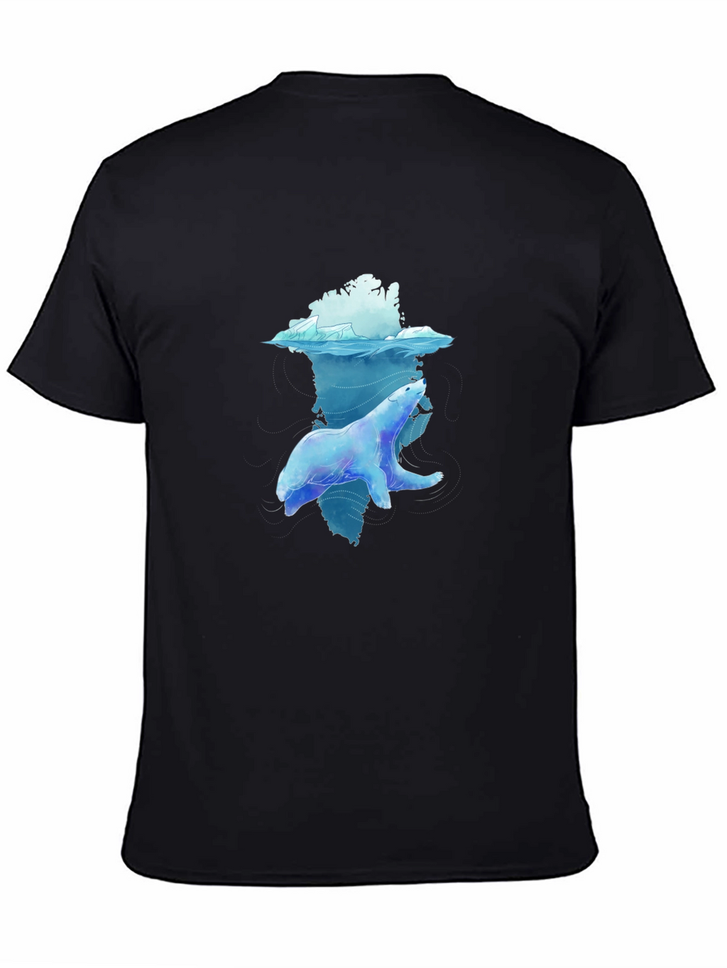 Polar Bear Graphic Tee - Black Crew Neck T-Shirt