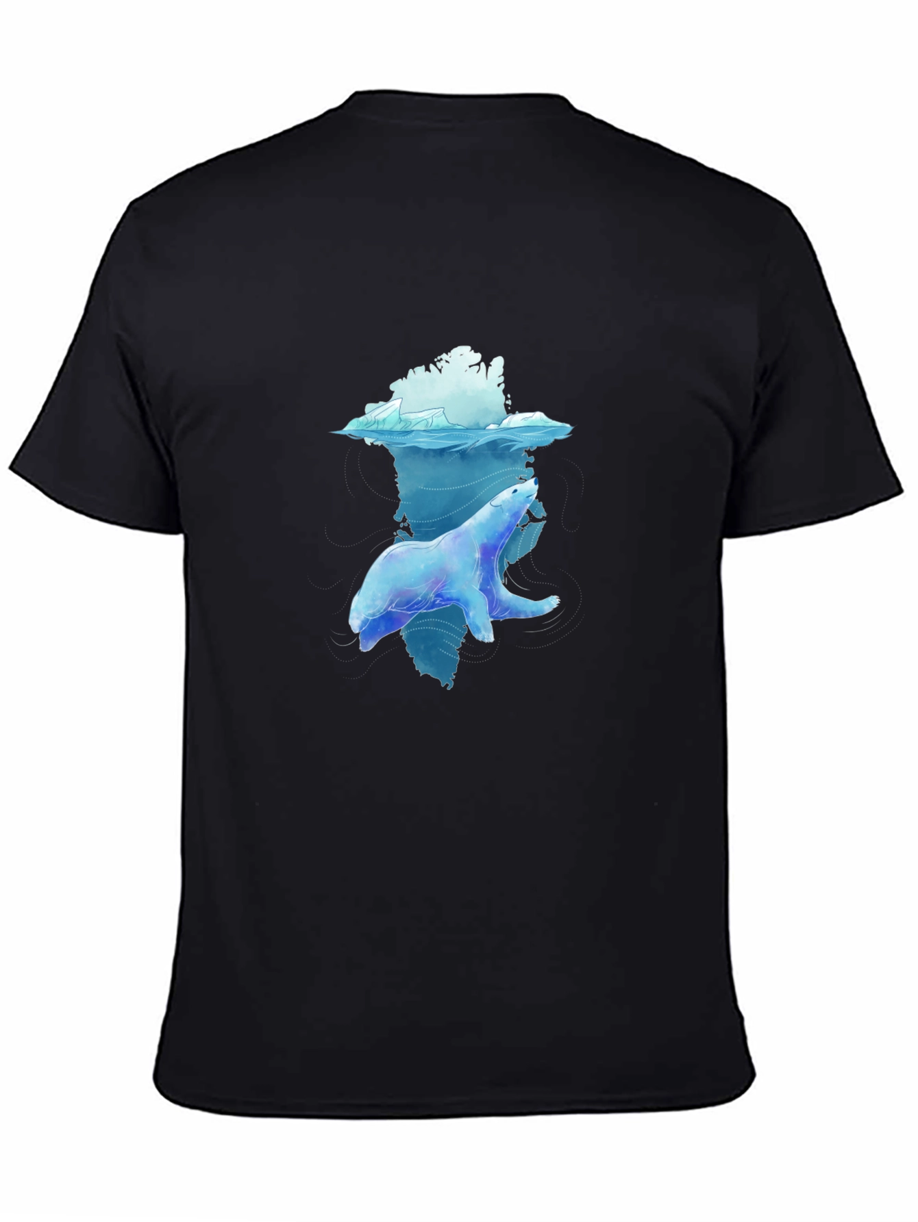 Polar Bear Graphic Tee - Black Crew Neck T-Shirt