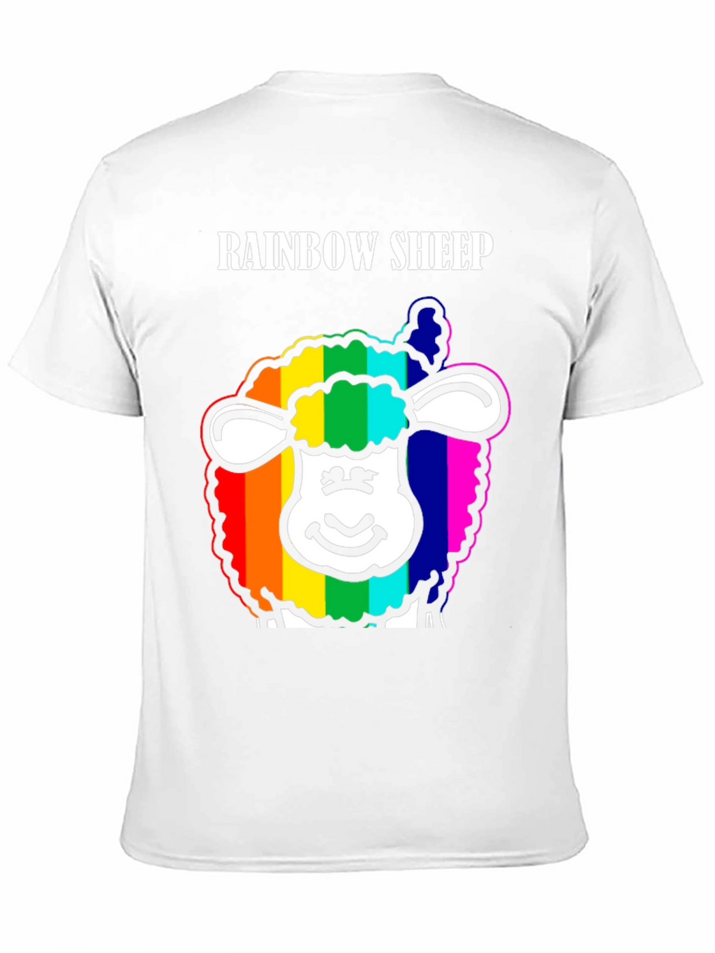 Rainbow Sheep Graphic Tee - Black Cotton Blend