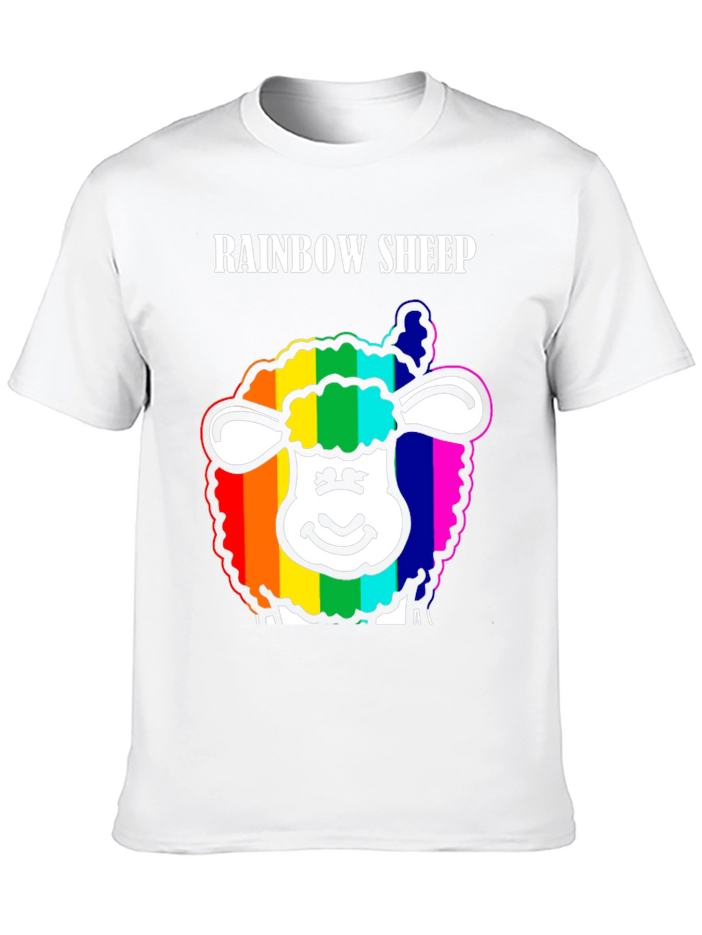 Rainbow Sheep Graphic Tee - Black Cotton Blend
