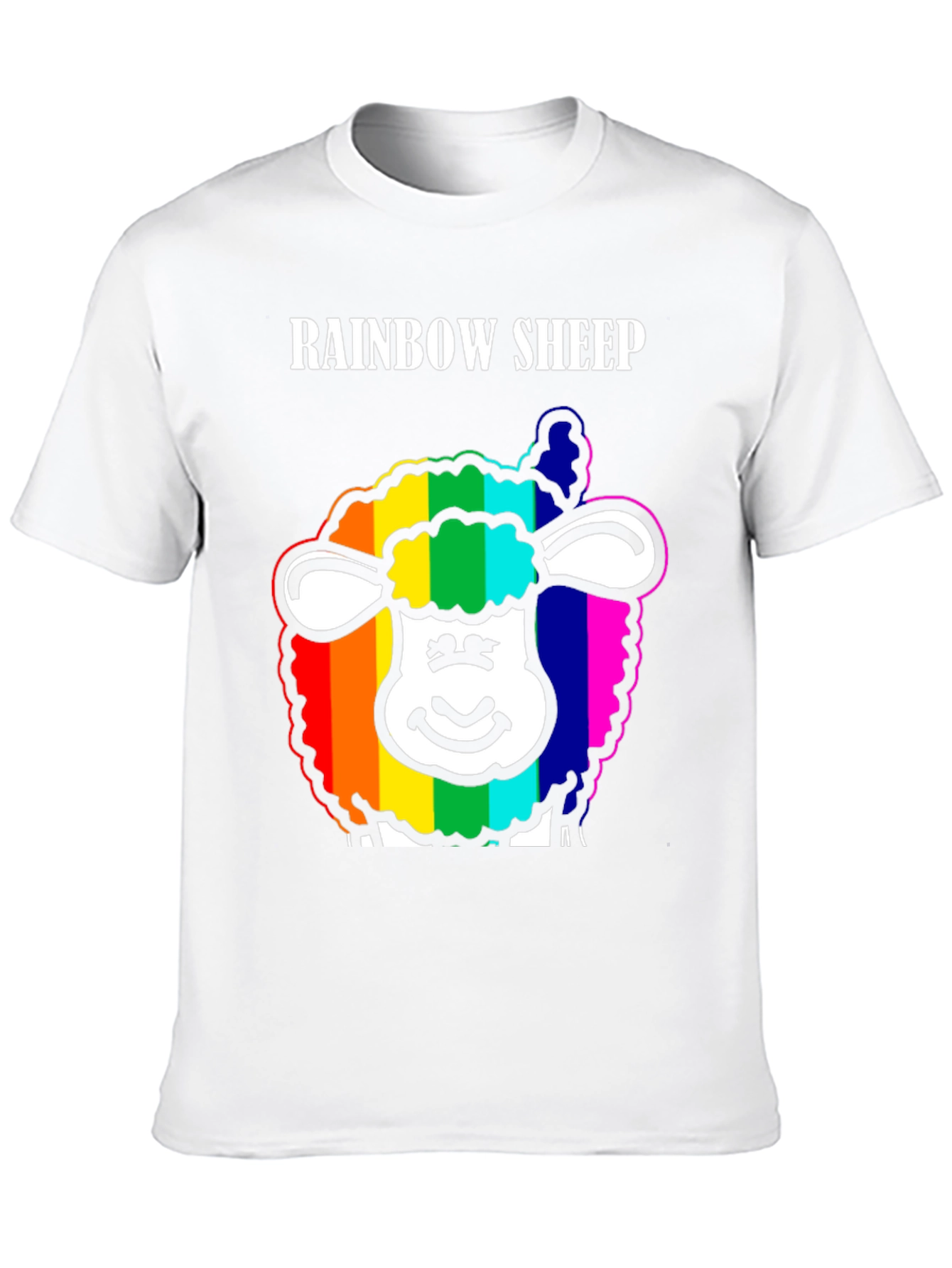 Rainbow Sheep Graphic Tee - Black Cotton Blend