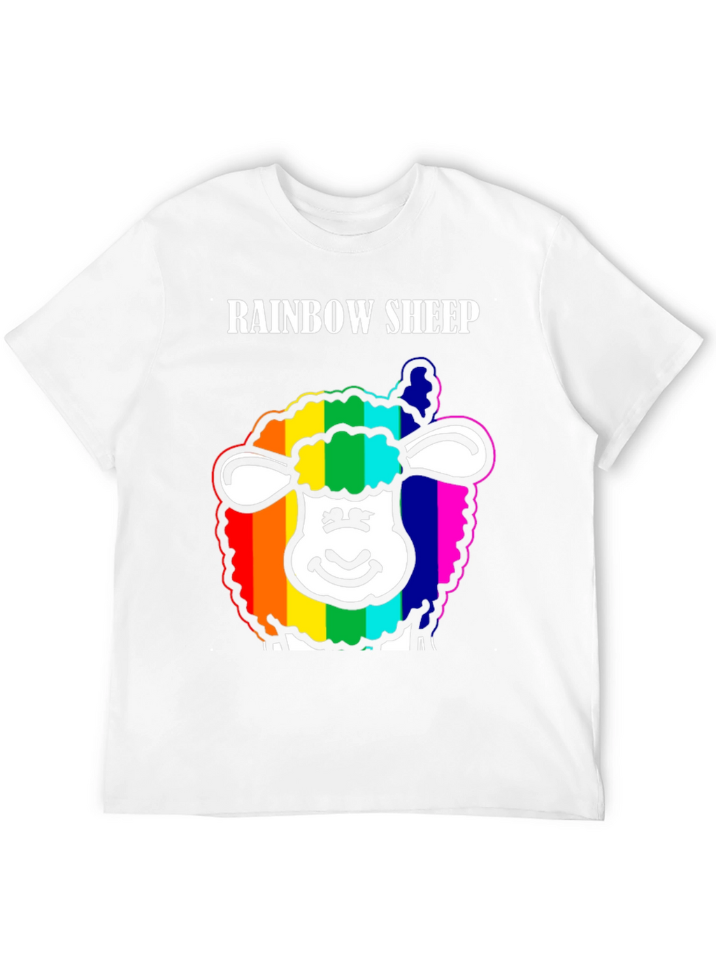 Rainbow Sheep Graphic Tee - Black Cotton Blend