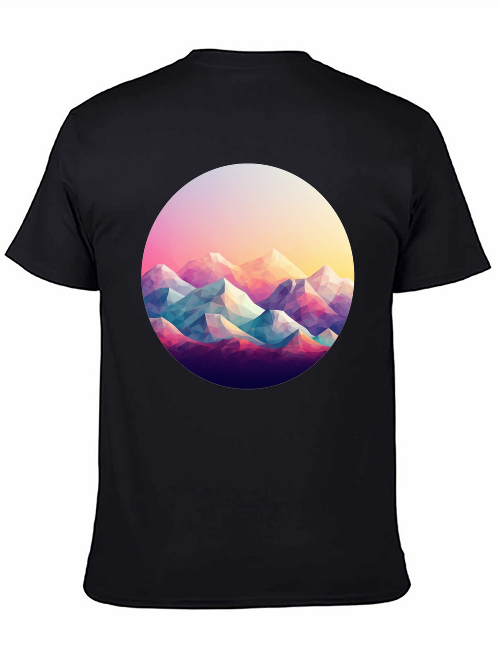 Geometric Mountainscape Black T-Shirt
